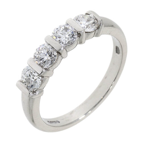 Diamond 4 Stone Bar Set Ring