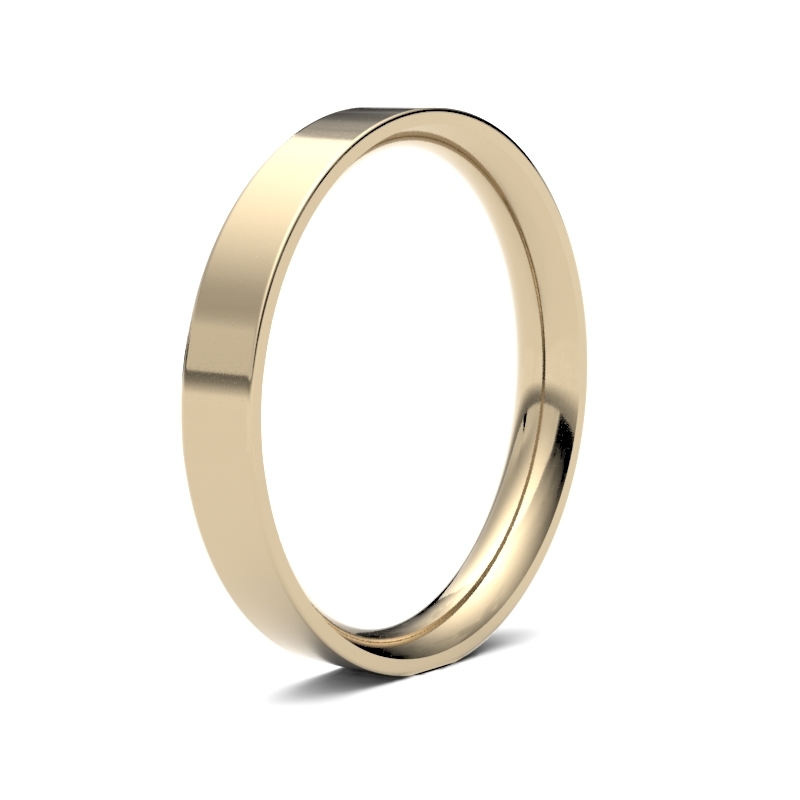 9ct Yg Flat Ag Wedd Med 1